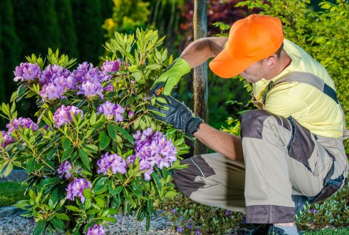 Gardener working on a sustainable garden site in Bounds Green